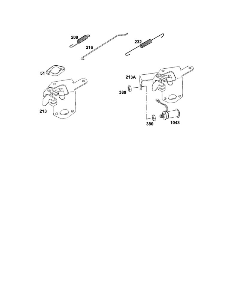Spring-Governor Diagram and Parts List for 185400-185499 0412-0599 Briggs and Stratton Engine